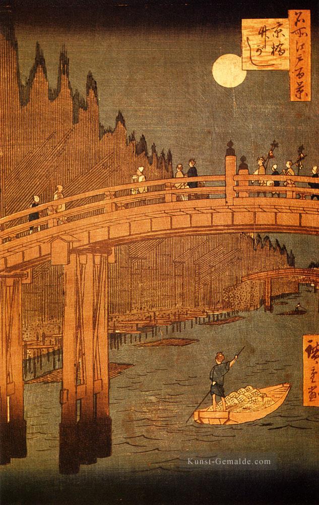 Kyobashi Brücke 1858 Utagawa Hiroshige Ukiyoe Ölgemälde